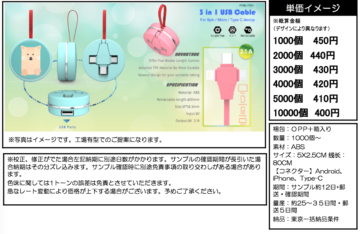 マルチUSBケーブル B