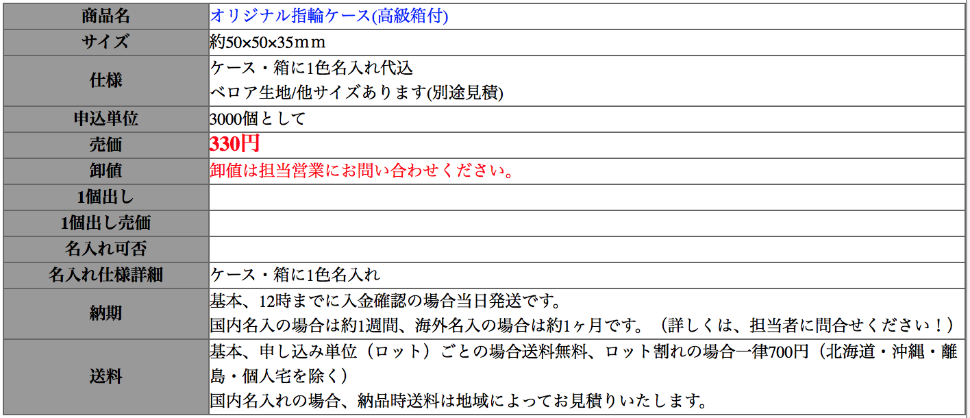 オリジナル指輪ケース